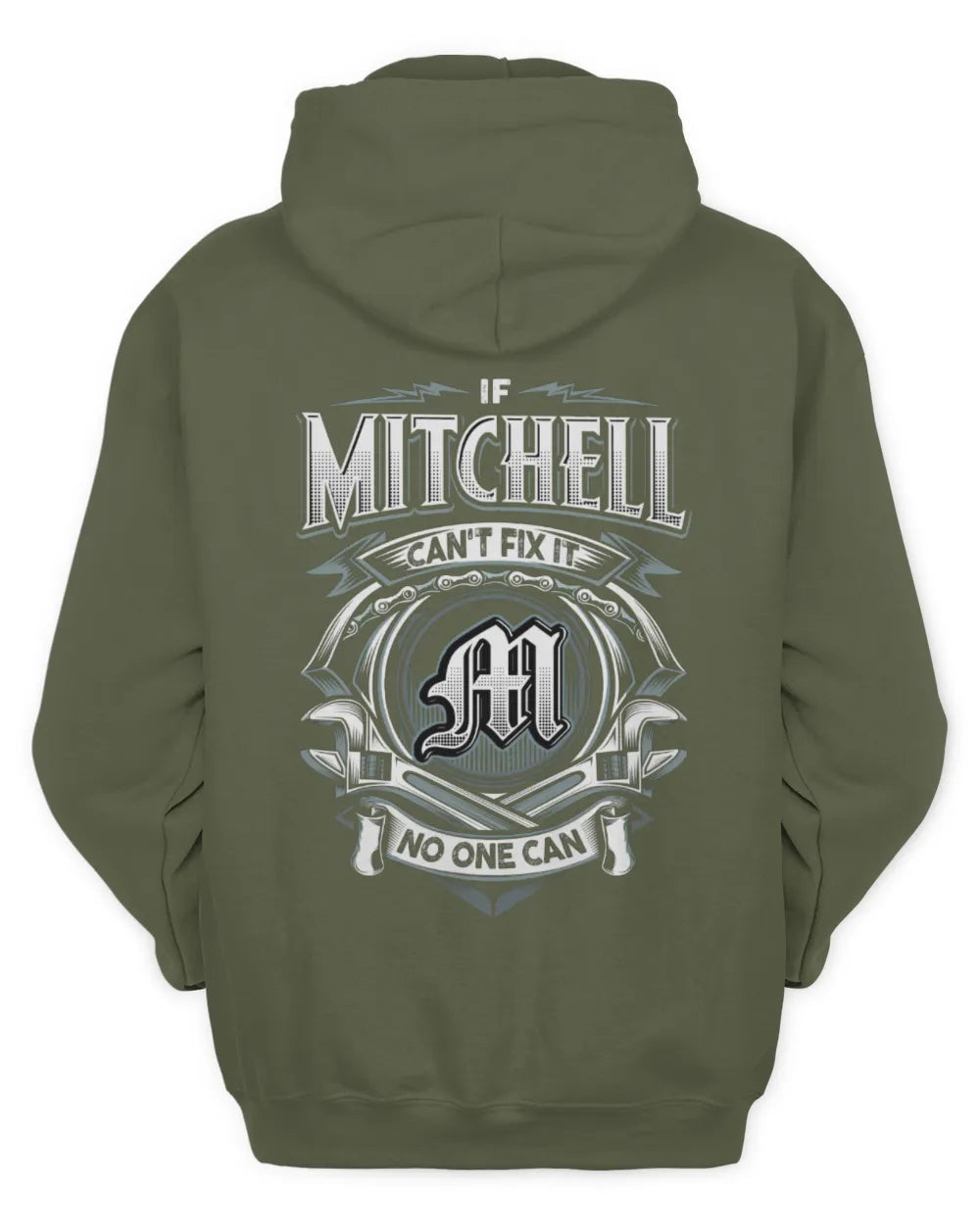 MITCHELL AP81-K4-626 - Personalized Ahmed Quote Apparel “If Ahmed Can't Fix It, No One Can” - Unisex Hoodie - Military Green