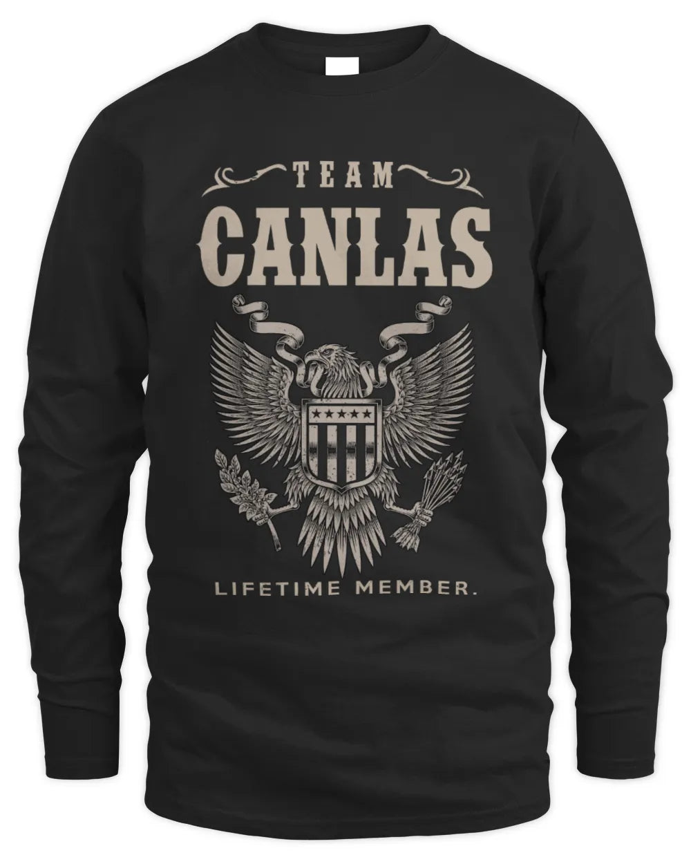 CANLAS TP06-K82 – Personalized Classic Style Apparel “Team NAME Lifetime Member” - Men's Long Sleeved T-Shirt - Black