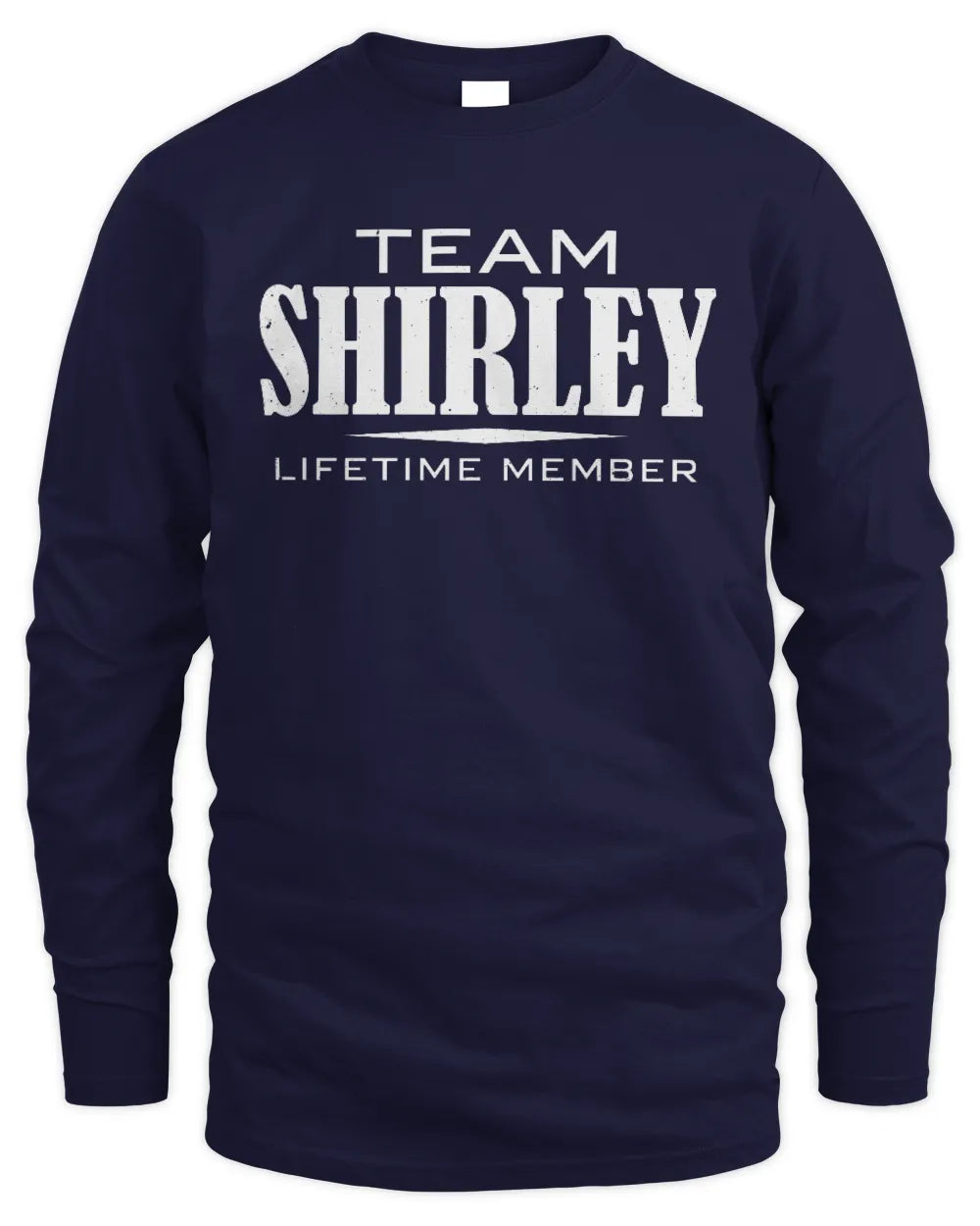 SHIRLEY BL62-K4-128 - Personalized “Team NAME Lifetime Member” - Men's Long Sleeved T-Shirt - Navy