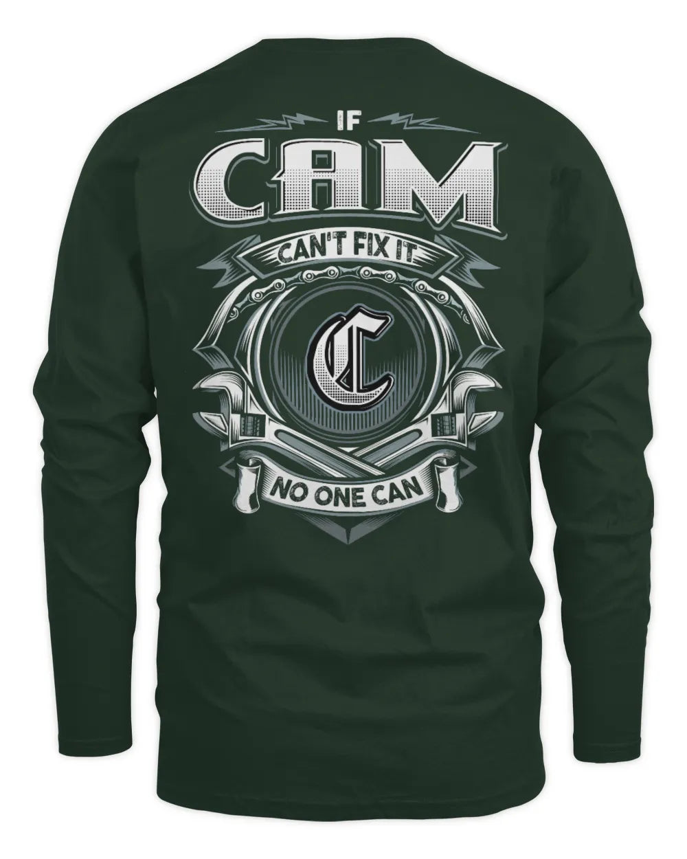 CAM AP81-K4-626 - Personalized Ahmed Quote Apparel “If Ahmed Can't Fix It, No One Can” - Men's Long Sleeved T-Shirt - Forest Green