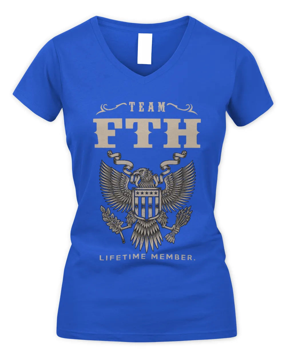 FTH TP06-K82 – Personalized Classic Style Apparel “Team NAME Lifetime Member” - Women's V-Neck T-Shirt - Royal