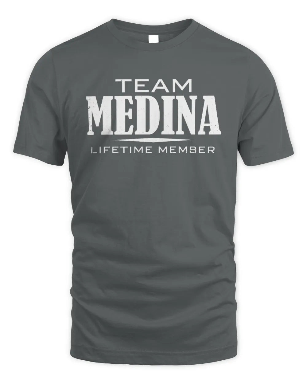 MEDINA BL62-K4-128 - Personalized “Team NAME Lifetime Member” - Unisex Standard T-Shirt - Charcoal