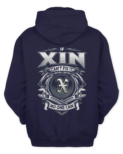 XIN AP81-K4-626 - Personalized Ahmed Quote Apparel “If Ahmed Can't Fix It, No One Can” - Unisex Hoodie - Navy