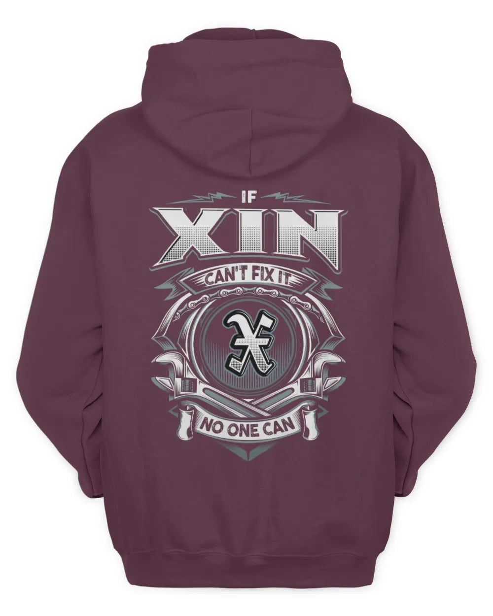 XIN AP81-K4-626 - Personalized Ahmed Quote Apparel “If Ahmed Can't Fix It, No One Can” - Unisex Hoodie - Maroon