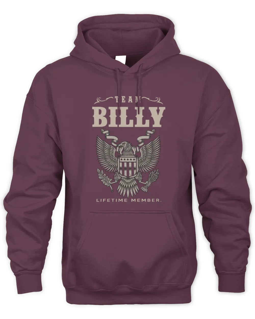 BILLY TP06-K82 – Personalized Classic Style Apparel “Team NAME Lifetime Member” - Unisex Hoodie - Maroon