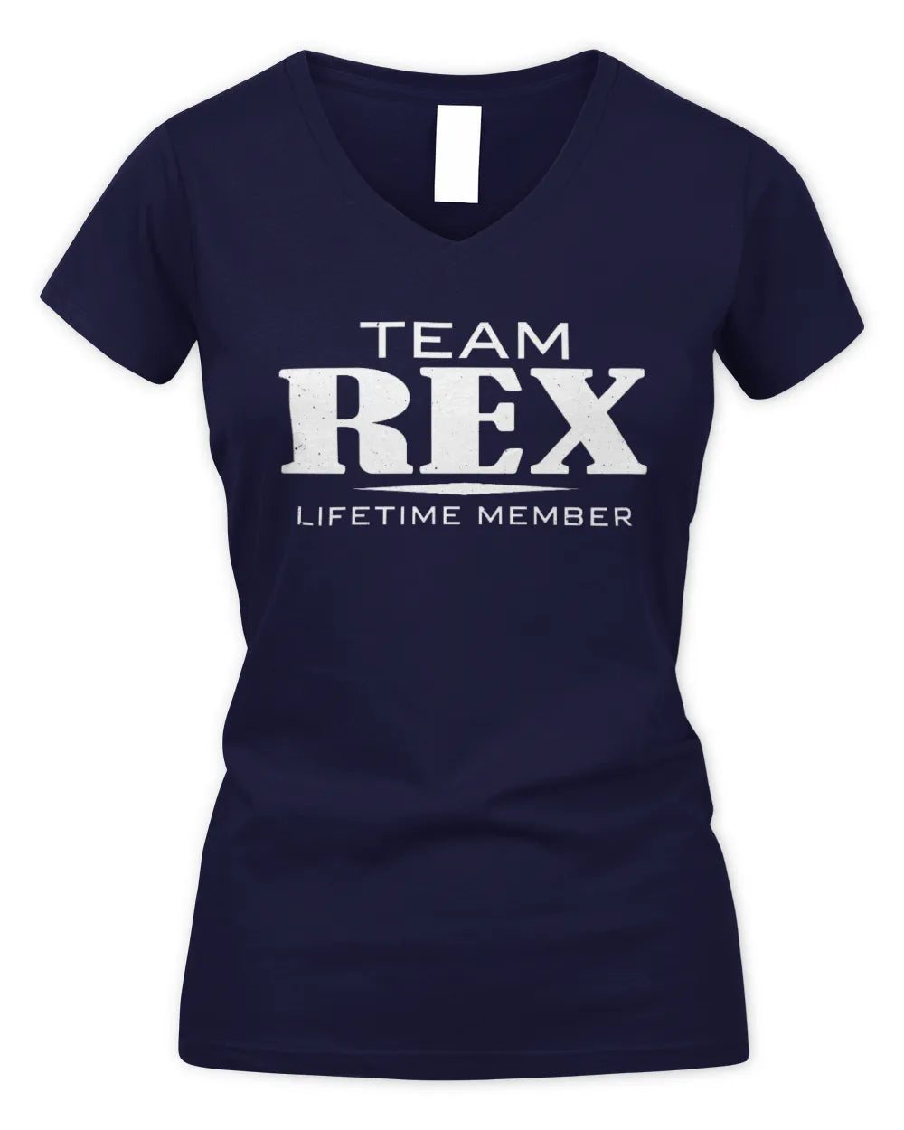 REX BL62-K4-128 - Personalized “Team NAME Lifetime Member” - Women's V-Neck T-Shirt - Navy