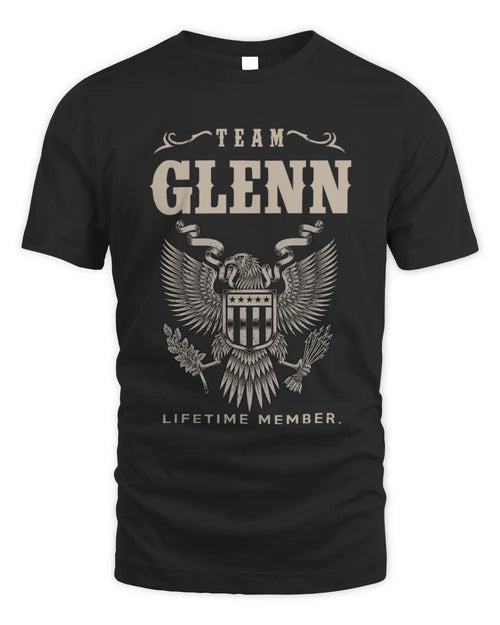 GLENN TP06-K82 – Personalized Classic Style Apparel “Team NAME Lifetime Member” - Unisex Standard T-Shirt - Black