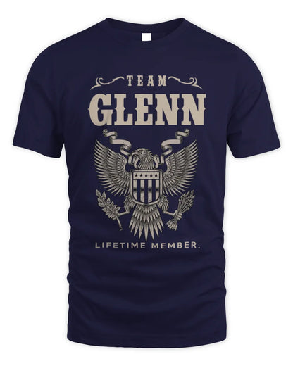 GLENN TP06-K82 – Personalized Classic Style Apparel “Team NAME Lifetime Member” - Unisex Standard T-Shirt - Navy