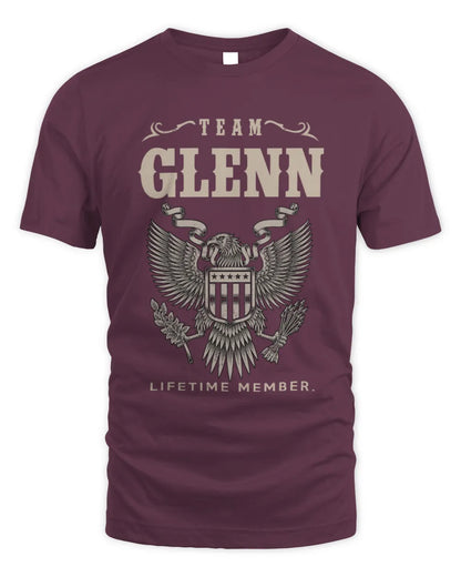 GLENN TP06-K82 – Personalized Classic Style Apparel “Team NAME Lifetime Member” - Unisex Standard T-Shirt - Maroon