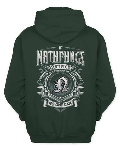 NATHPHNGS AP81-K4-626 - Personalized Ahmed Quote Apparel “If Ahmed Can't Fix It, No One Can” - Unisex Hoodie - Forest Green