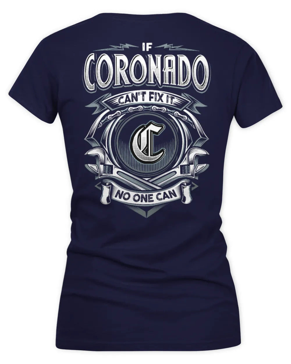 CORONADO AP81-K4-626 - Personalized Ahmed Quote Apparel “If Ahmed Can't Fix It, No One Can” - Women's V-Neck T-Shirt - Navy
