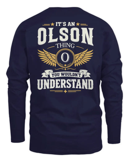 OLSON KT06-M008 It’s a [NAME] Thing – You Wouldn’t Understand | Personalized Vintage T-Shirt - Men's Long Sleeved T-Shirt - Navy