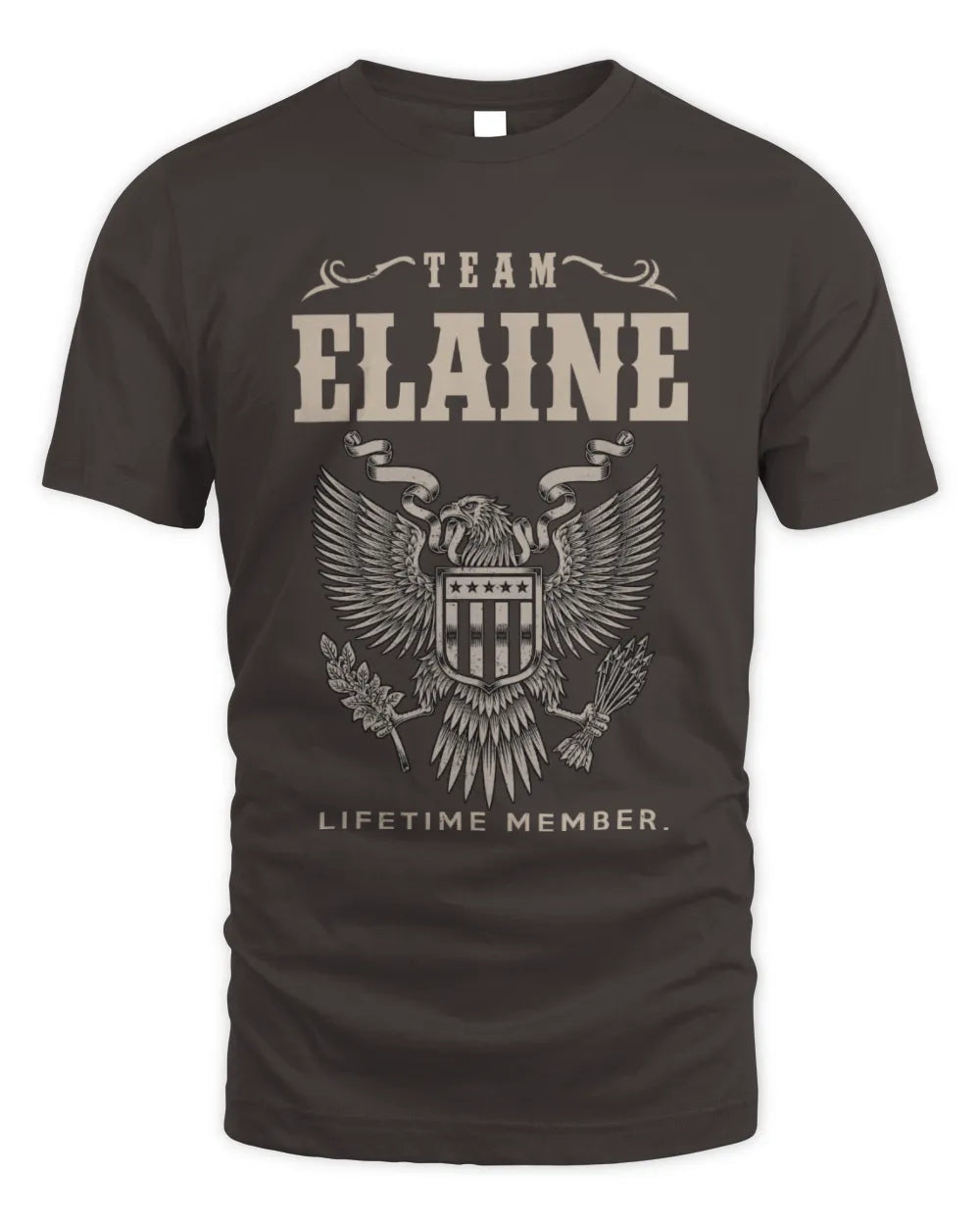 ELAINE TP06-K82 – Personalized Classic Style Apparel “Team NAME Lifetime Member” - Unisex Standard T-Shirt - Dark Chocolate