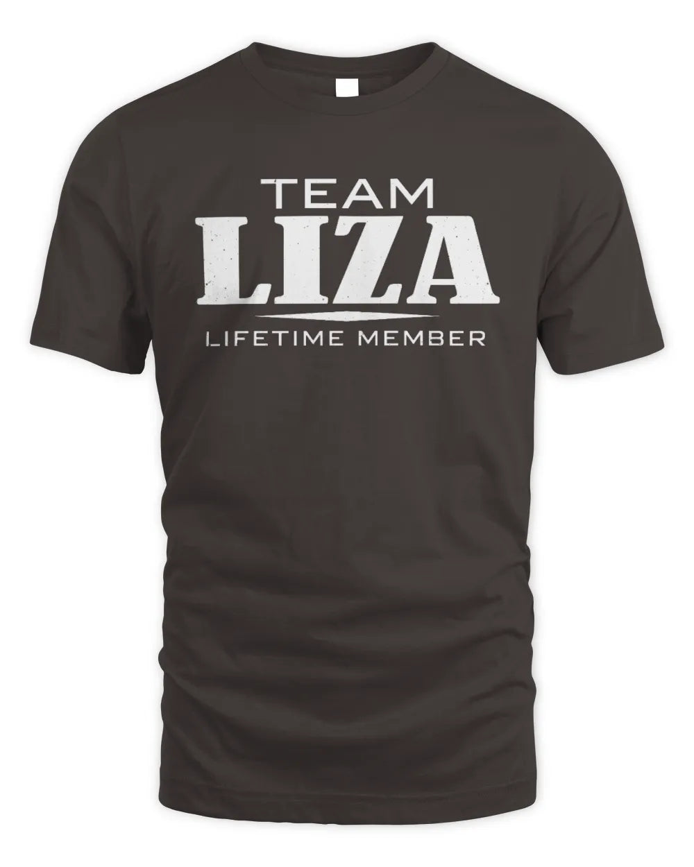 LIZA BL62-K4-128 - Personalized “Team NAME Lifetime Member” - Unisex Standard T-Shirt - Dark Chocolate