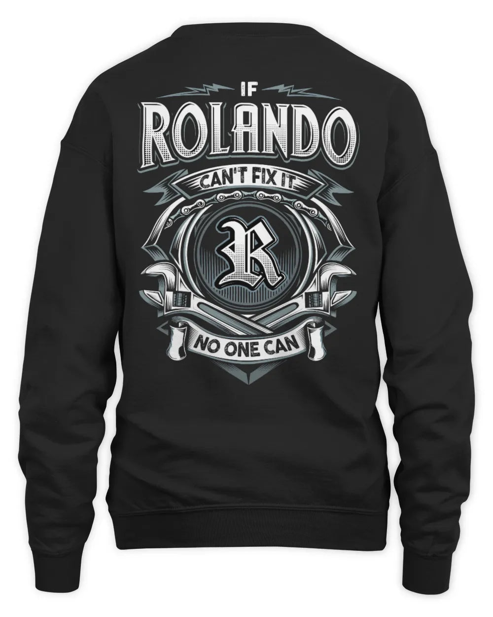 ROLANDO AP81-K4-626 - Personalized Ahmed Quote Apparel “If Ahmed Can't Fix It, No One Can” - Unisex Sweatshirt - Black