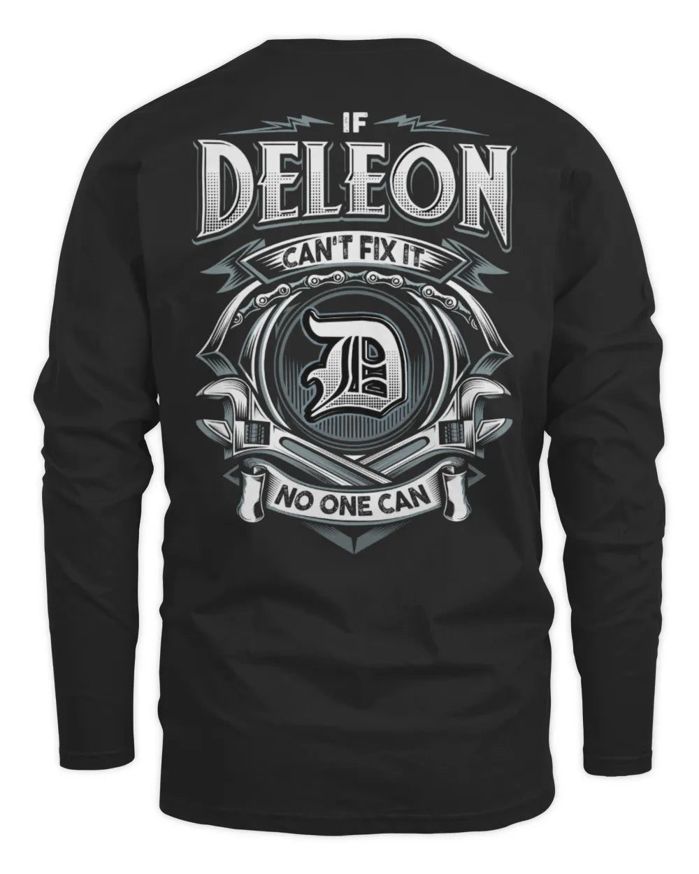 DELEON AP81-K4-626 - Personalized Ahmed Quote Apparel “If Ahmed Can't Fix It, No One Can” - Men's Long Sleeved T-Shirt - Black