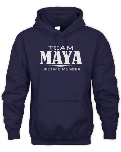 MAYA BL62-K4-128 - Personalized “Team NAME Lifetime Member” - Unisex Hoodie - Navy