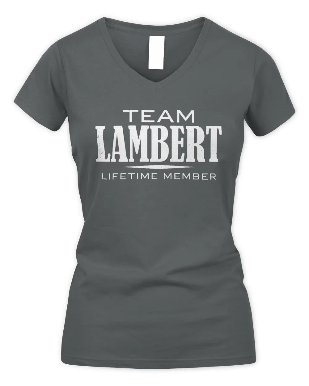 LAMBERT BL62-K4-128 - Personalized “Team NAME Lifetime Member” - Women's V-Neck T-Shirt - Charcoal