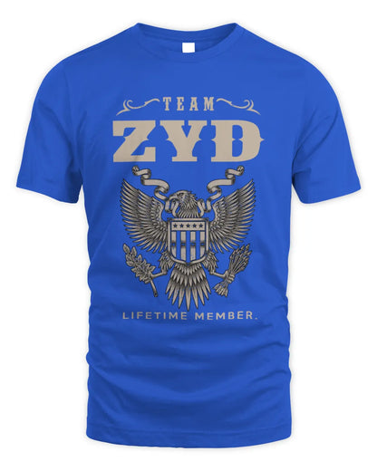 ZYD TP06-K82 – Personalized Classic Style Apparel “Team NAME Lifetime Member” - Unisex Standard T-Shirt - Royal