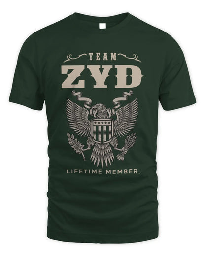ZYD TP06-K82 – Personalized Classic Style Apparel “Team NAME Lifetime Member” - Unisex Standard T-Shirt - Forest Green