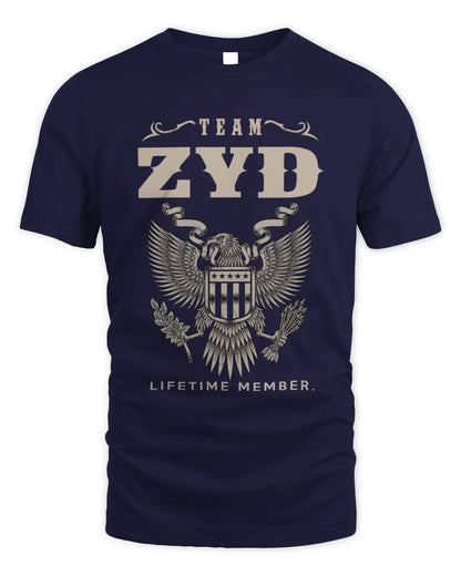 ZYD TP06-K82 – Personalized Classic Style Apparel “Team NAME Lifetime Member” - Unisex Standard T-Shirt - Navy