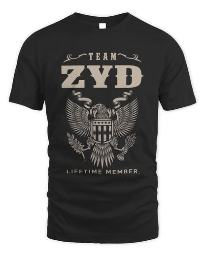 ZYD TP06-K82 – Personalized Classic Style Apparel “Team NAME Lifetime Member” - Unisex Standard T-Shirt - Black