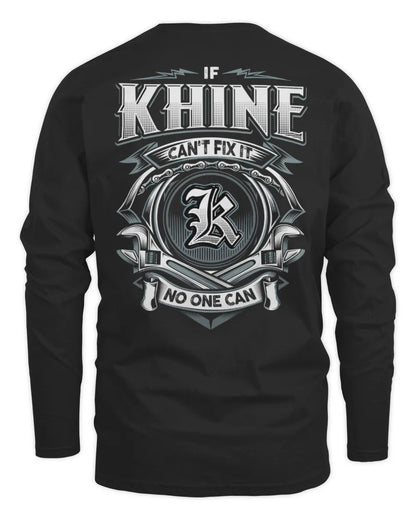 KHINE AP81-K4-626 - Personalized Ahmed Quote Apparel “If Ahmed Can't Fix It, No One Can” - Men's Long Sleeved T-Shirt - Black
