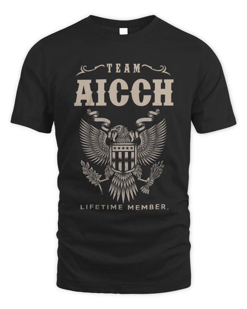 AICCH TP06-K82 – Personalized Classic Style Apparel “Team NAME Lifetime Member” - Unisex Standard T-Shirt - Black