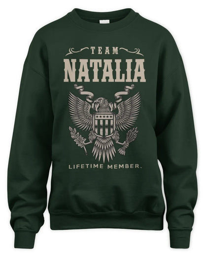 NATALIA TP06-K82 – Personalized Classic Style Apparel “Team NAME Lifetime Member” - Unisex Sweatshirt - Forest Green