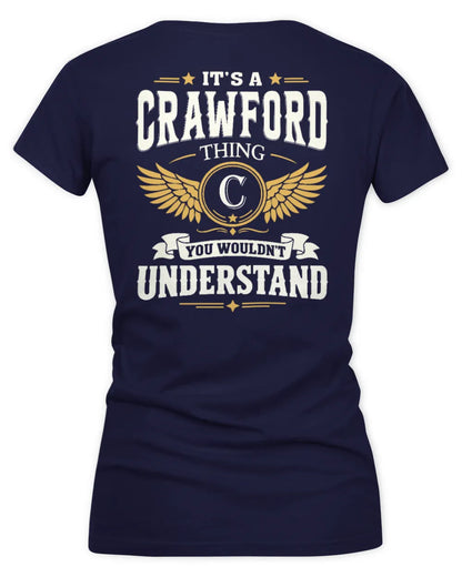 CRAWFORD KT06-M008 It’s a [NAME] Thing – You Wouldn’t Understand | Personalized Vintage T-Shirt - Women's V-Neck T-Shirt - Navy