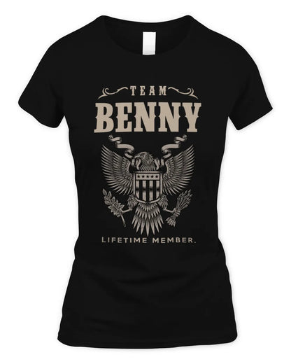 BENNY TP06-K82 – Personalized Classic Style Apparel “Team NAME Lifetime Member” - Women's Standard T-Shirt - Black