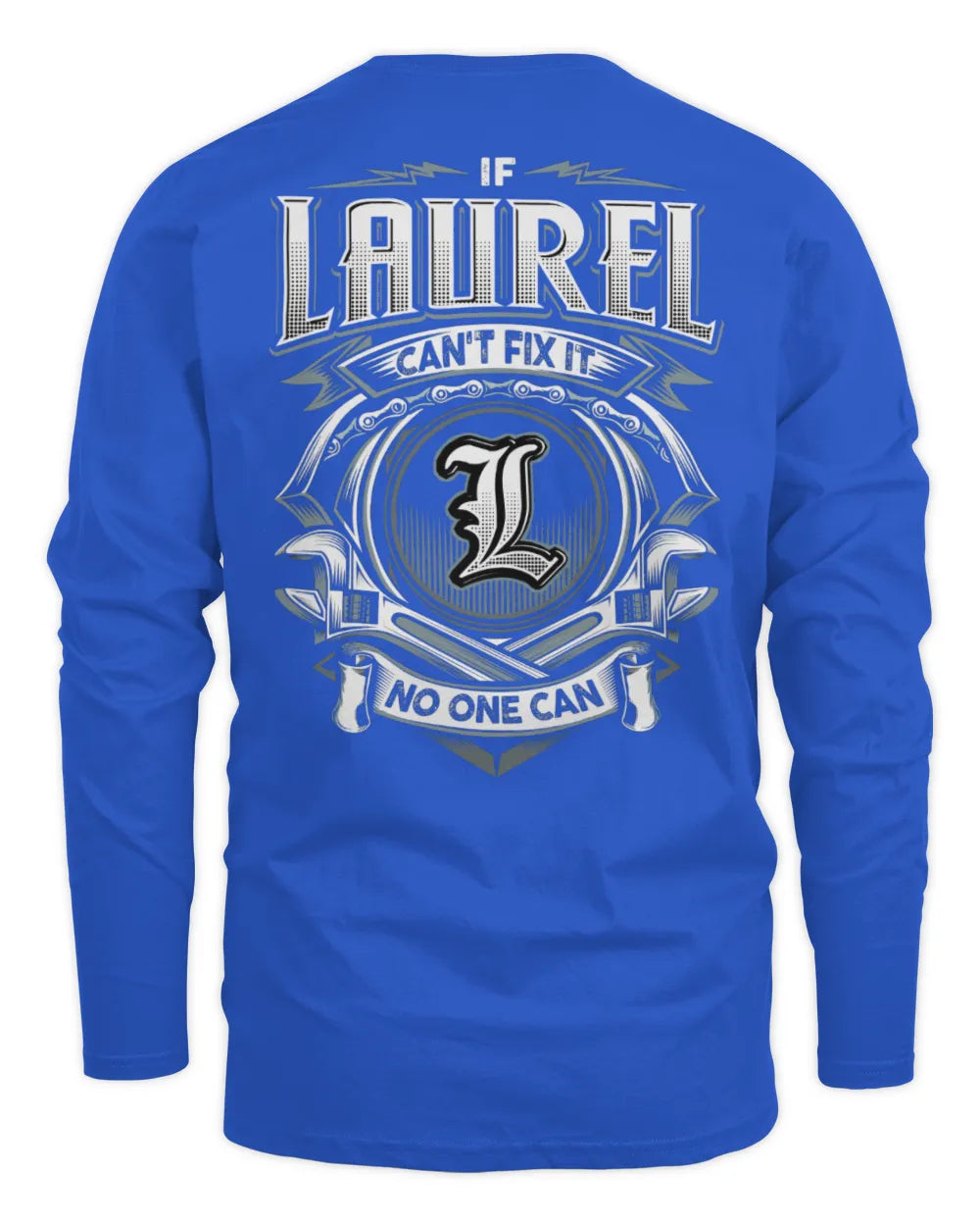 LAUREL AP81-K4-626 - Personalized Ahmed Quote Apparel “If Ahmed Can't Fix It, No One Can” - Men's Long Sleeved T-Shirt - Royal