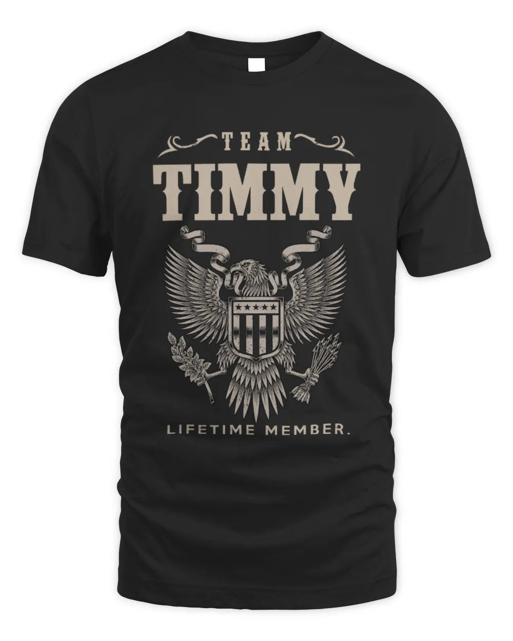 TIMMY TP06-K82 – Personalized Classic Style Apparel “Team NAME Lifetime Member” - Unisex Standard T-Shirt - Black