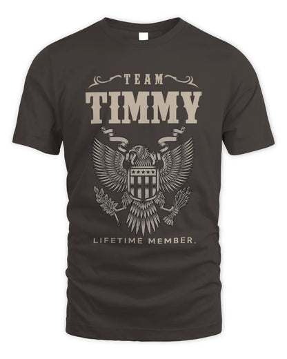 TIMMY TP06-K82 – Personalized Classic Style Apparel “Team NAME Lifetime Member” - Unisex Standard T-Shirt - Dark Chocolate