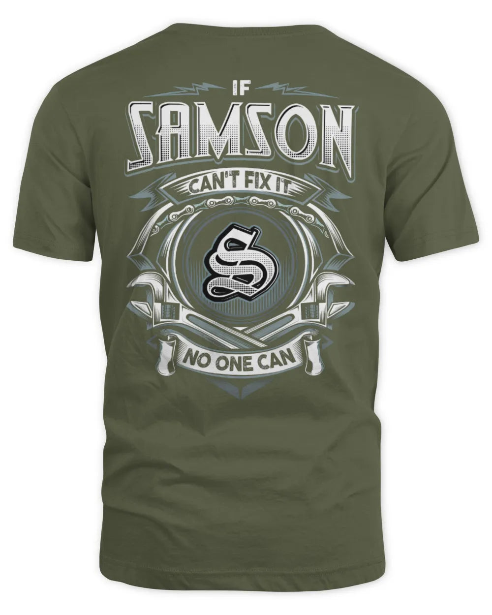 SAMSON AP81-K4-626 - Personalized Ahmed Quote Apparel “If Ahmed Can't Fix It, No One Can” - Unisex Standard T-Shirt - Military Green