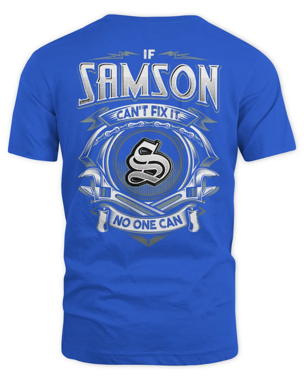 SAMSON AP81-K4-626 - Personalized Ahmed Quote Apparel “If Ahmed Can't Fix It, No One Can” - Unisex Standard T-Shirt - Royal