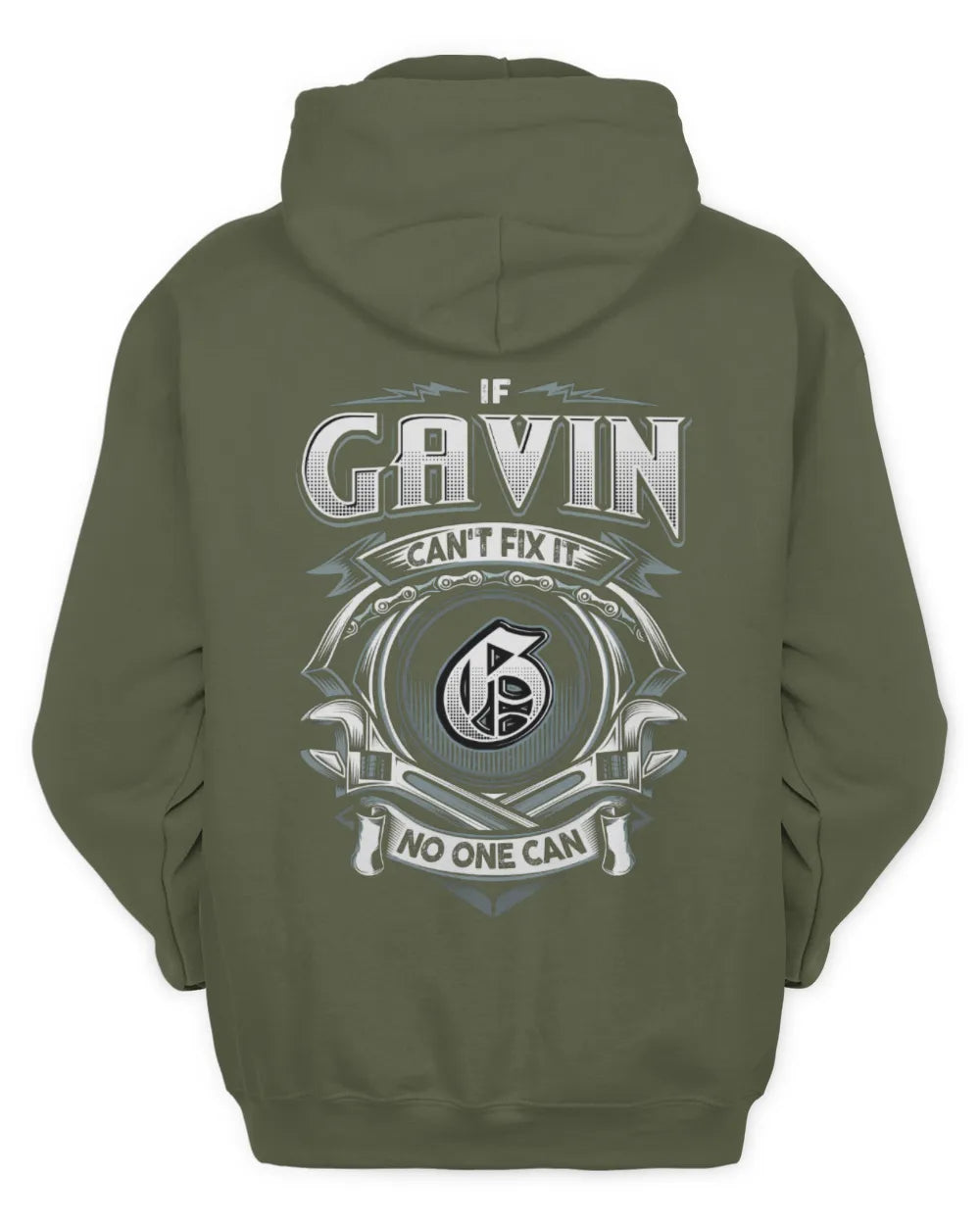 GAVIN AP81-K4-626 - Personalized Ahmed Quote Apparel “If Ahmed Can't Fix It, No One Can” - Unisex Hoodie - Military Green