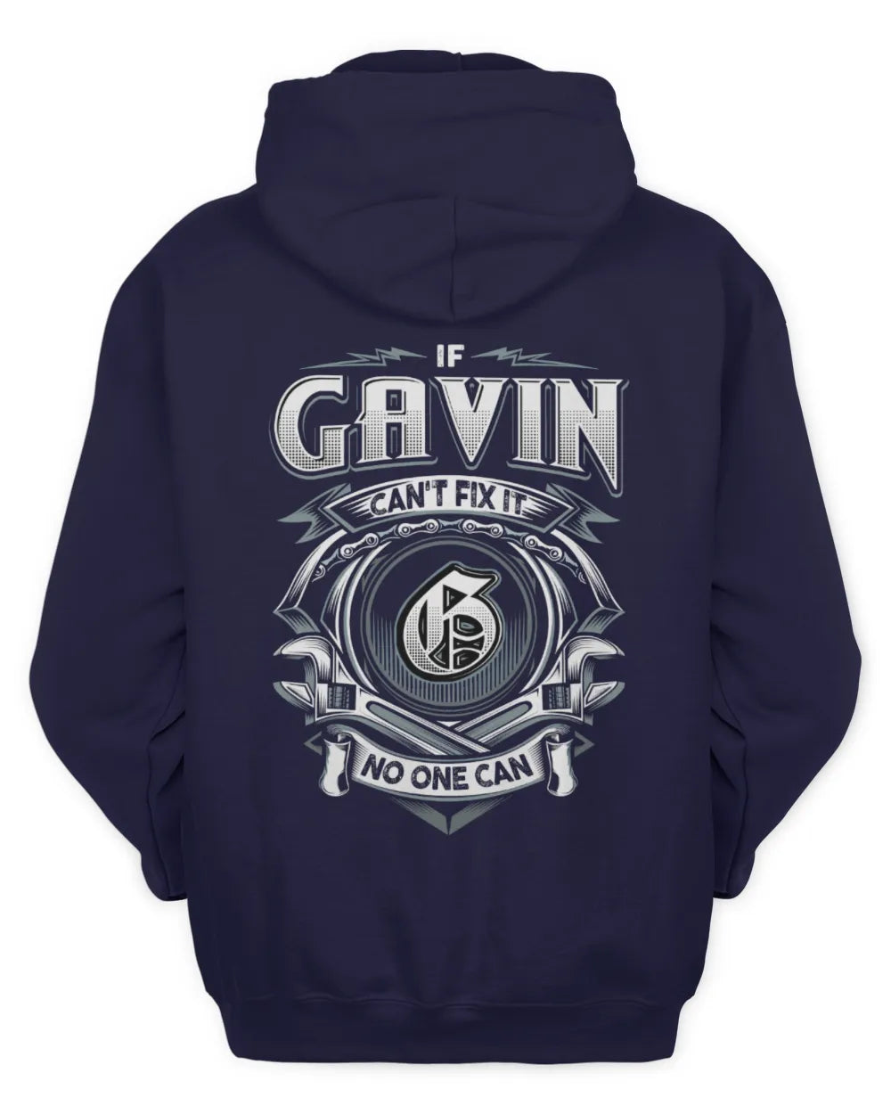GAVIN AP81-K4-626 - Personalized Ahmed Quote Apparel “If Ahmed Can't Fix It, No One Can” - Unisex Hoodie - Navy