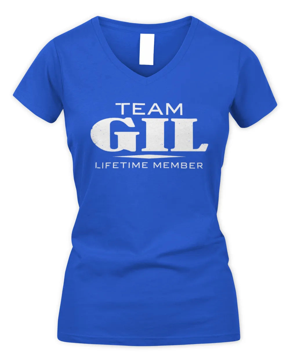 GIL BL62-K4-128 - Personalized “Team NAME Lifetime Member” - Women's V-Neck T-Shirt - Royal