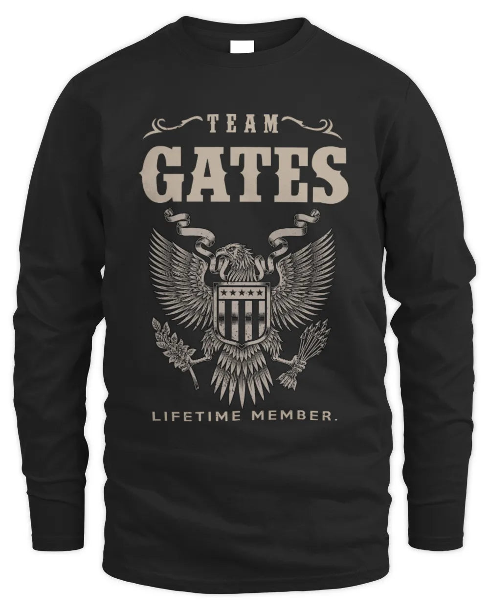 GATES TP06-K82 – Personalized Classic Style Apparel “Team NAME Lifetime Member” - Men's Long Sleeved T-Shirt - Black