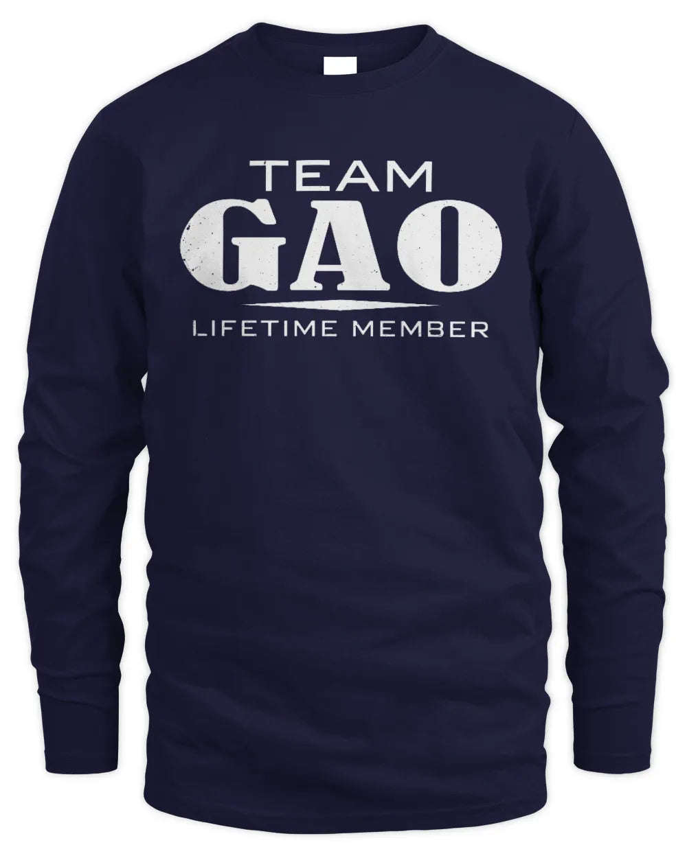GAO BL62-K4-128 - Personalized “Team NAME Lifetime Member” - Men's Long Sleeved T-Shirt - Navy