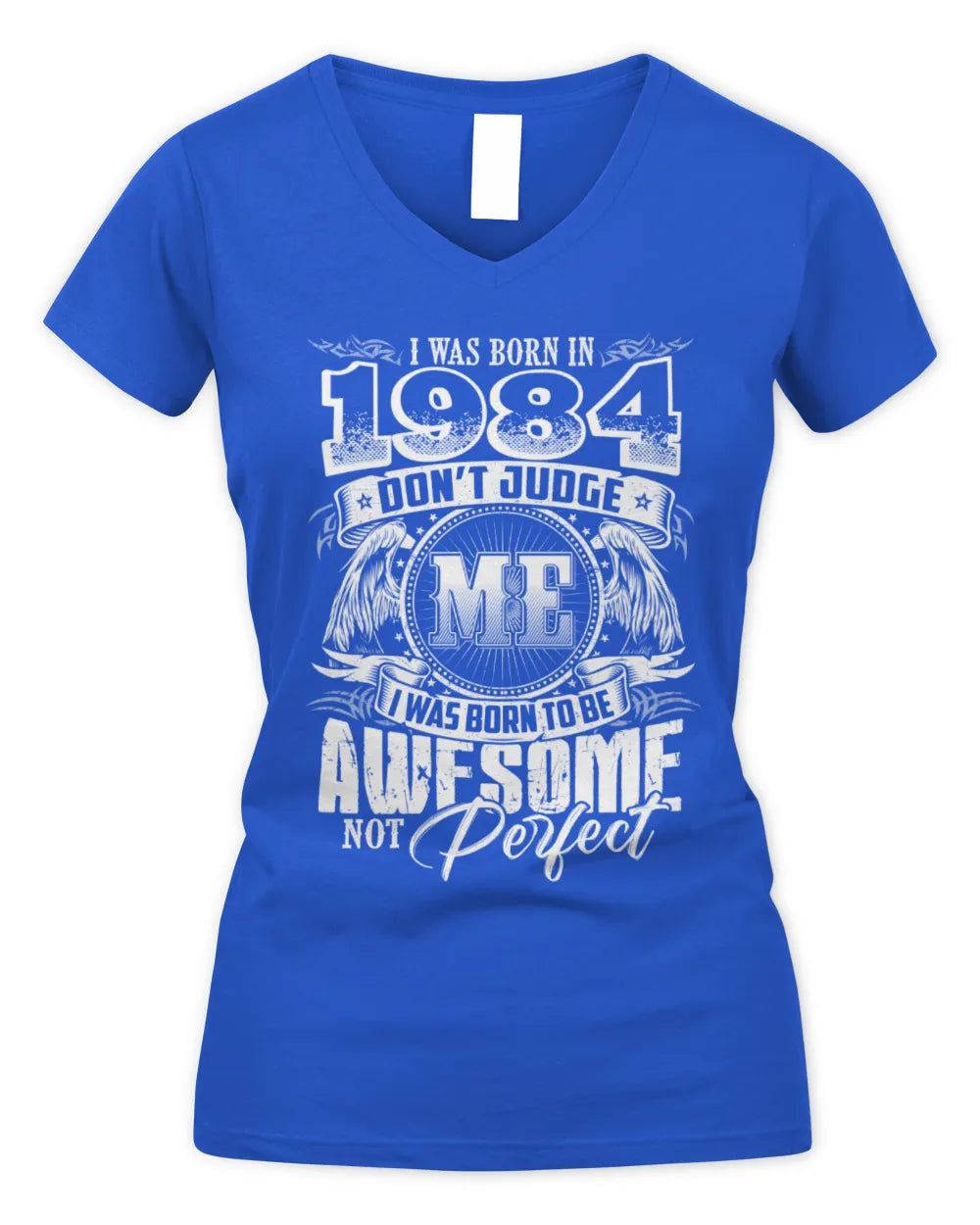 1984 HH89-K2 – Awesome Birth Year Quote T-Shirt - Women's V-Neck T-Shirt - Royal