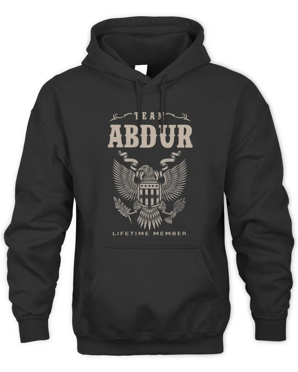 ABDUR TP06-K82 – Personalized Classic Style Apparel “Team NAME Lifetime Member” - Unisex Hoodie - Black