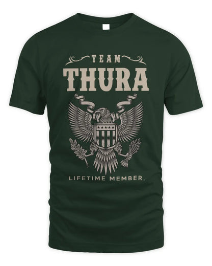 THURA TP06-K82 – Personalized Classic Style Apparel “Team NAME Lifetime Member” - Unisex Standard T-Shirt - Forest Green