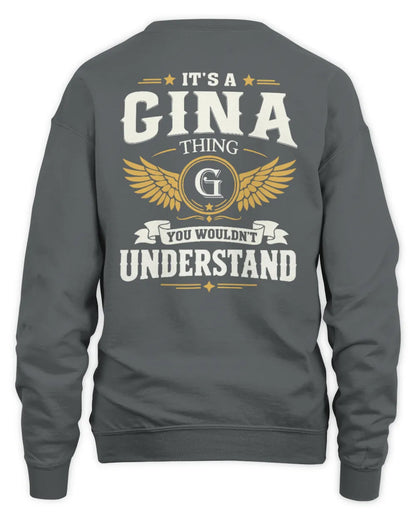 GINA KT06-M008 It’s a [NAME] Thing – You Wouldn’t Understand | Personalized Vintage T-Shirt - Unisex Sweatshirt - Charcoal