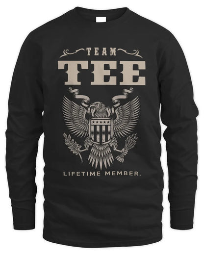 TEE TP06-K82 – Personalized Classic Style Apparel “Team NAME Lifetime Member” - Men's Long Sleeved T-Shirt - Black