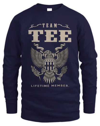 TEE TP06-K82 – Personalized Classic Style Apparel “Team NAME Lifetime Member” - Men's Long Sleeved T-Shirt - Navy