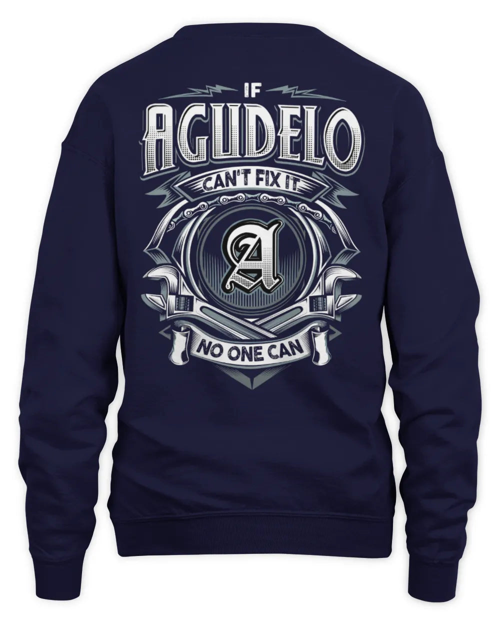 AGUDELO AP81-K4-626 - Personalized Ahmed Quote Apparel “If Ahmed Can't Fix It, No One Can” - Unisex Sweatshirt - Navy