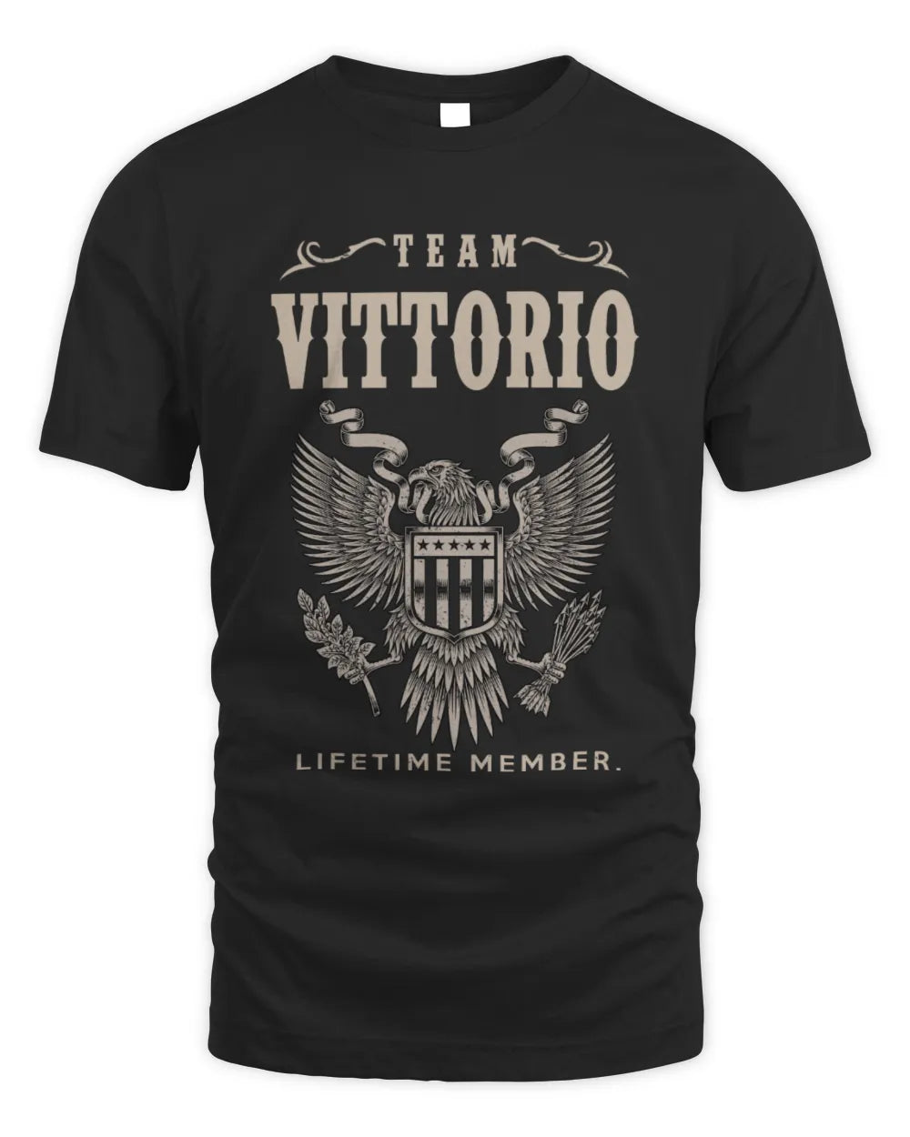 VITTORIO TP06-K82 – Personalized Classic Style Apparel “Team NAME Lifetime Member” - Unisex Standard T-Shirt - Black