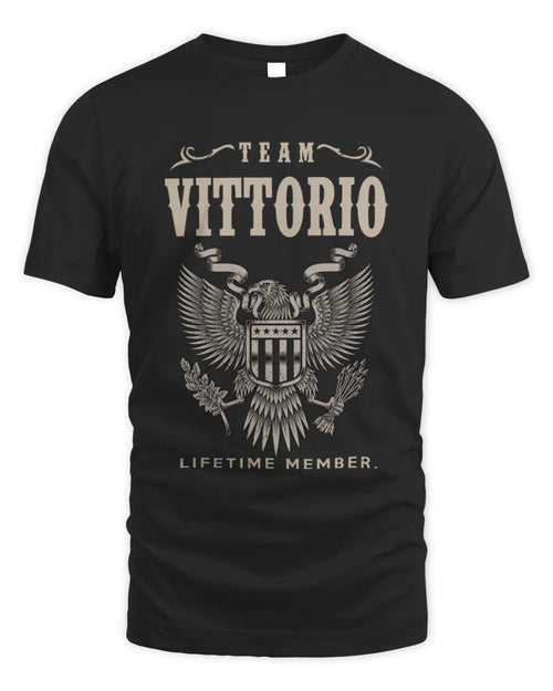 VITTORIO TP06-K82 – Personalized Classic Style Apparel “Team NAME Lifetime Member” - Unisex Standard T-Shirt - Black